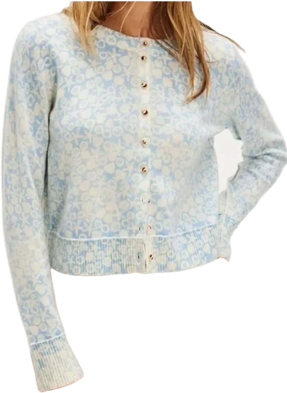 Blue Shell Print Cardigan