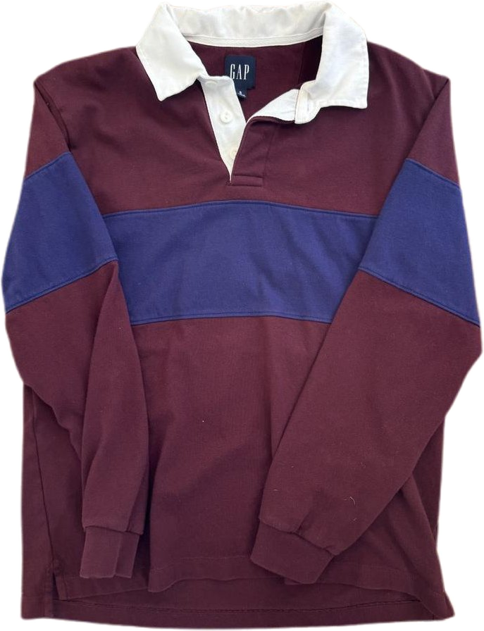 Burgundy Navy Gap Rugby Shirt