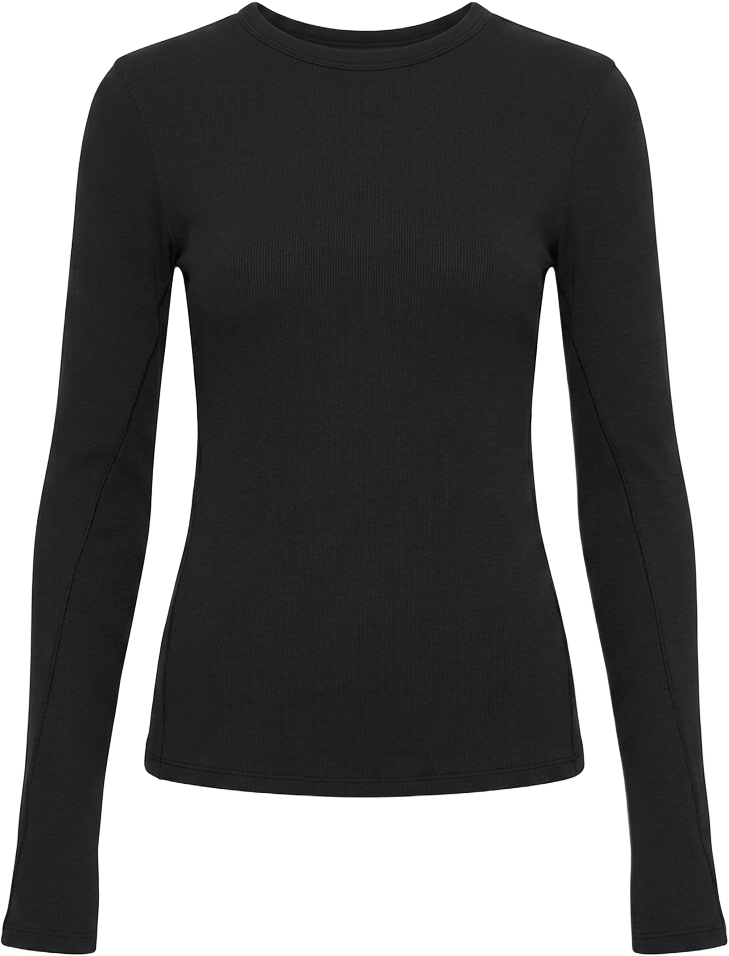 Black Ribbed Long Sleeve