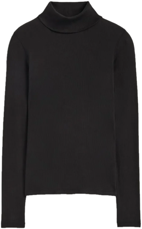 Black Ribbed Turtleneck