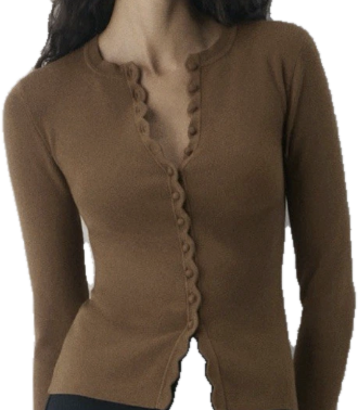 Camel Scallop Cardigan