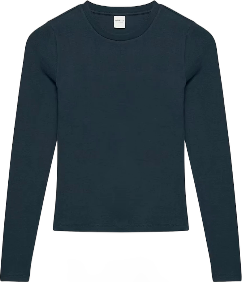 Deep Teal Long Sleeve Crew Tee