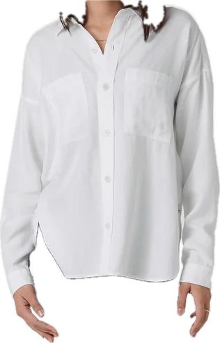 White Pocket Button-Up Shirt
