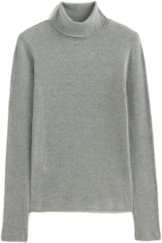 Grey Ribbed Turtleneck