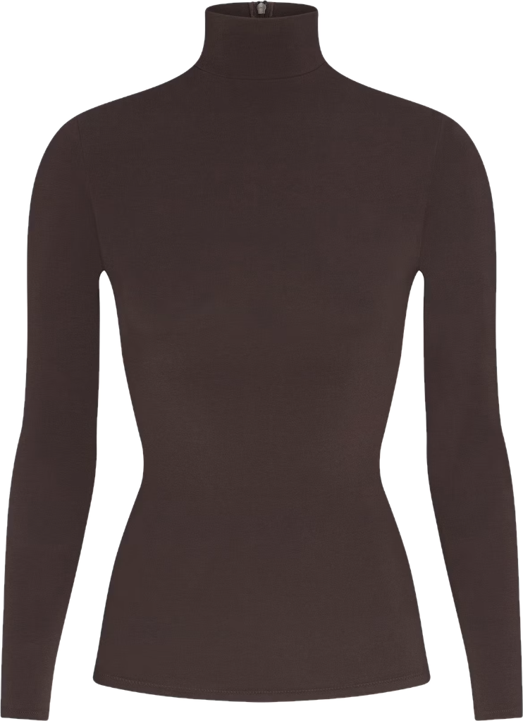 Brown Fitted Turtleneck