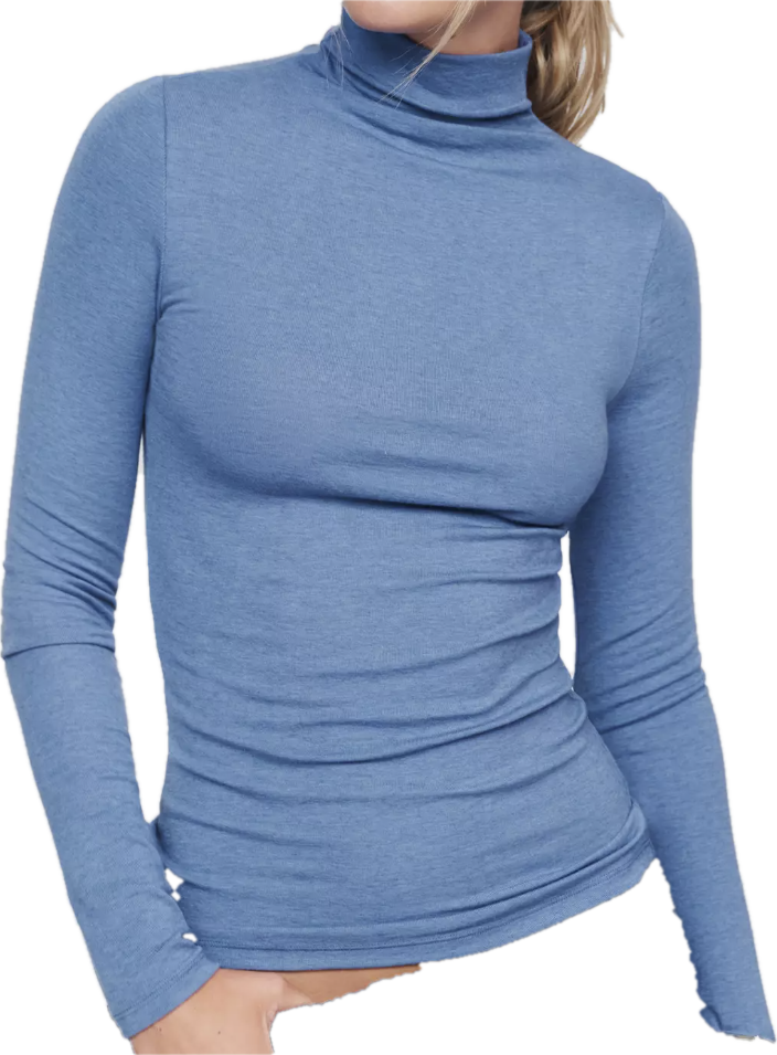 Blue Fitted Turtleneck