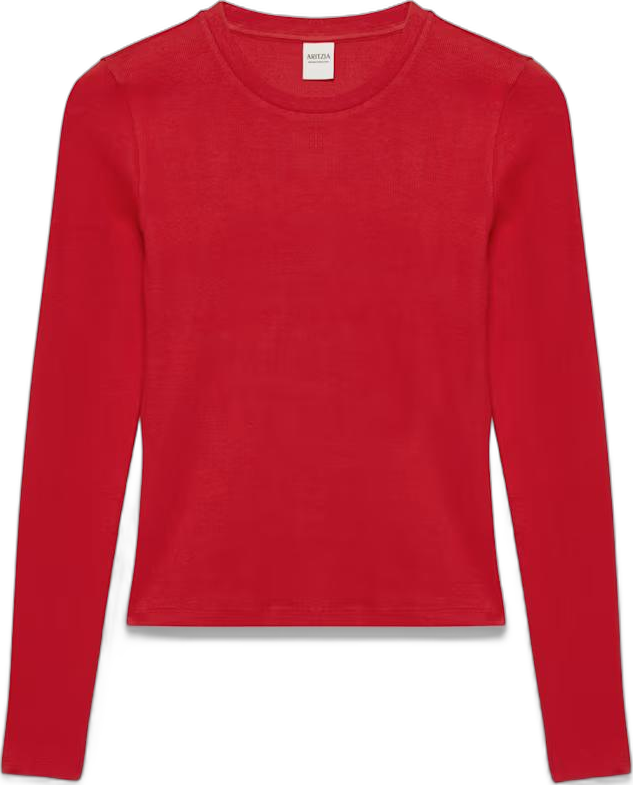Red Long Sleeve Crew Tee